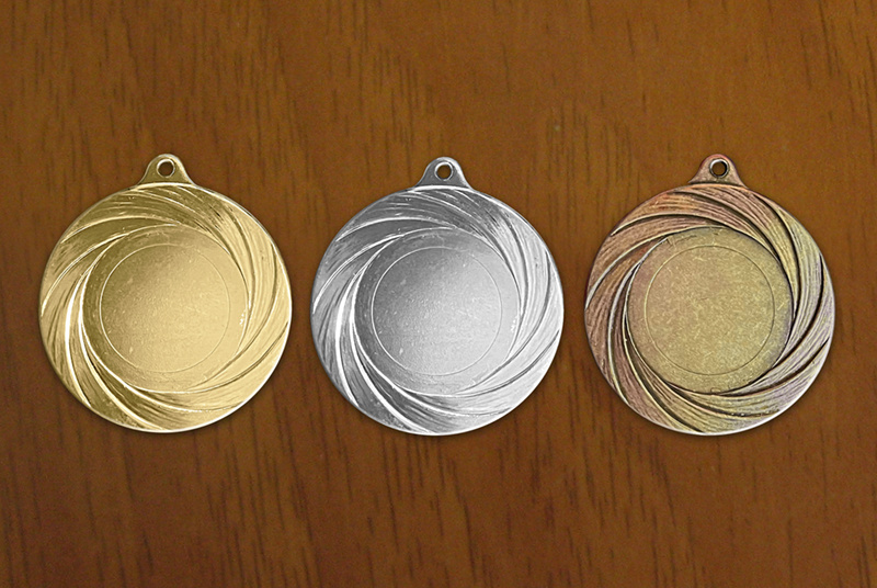 medal 50 mm na wklejk� 25 mm - br�zowy puchary statuetki medale